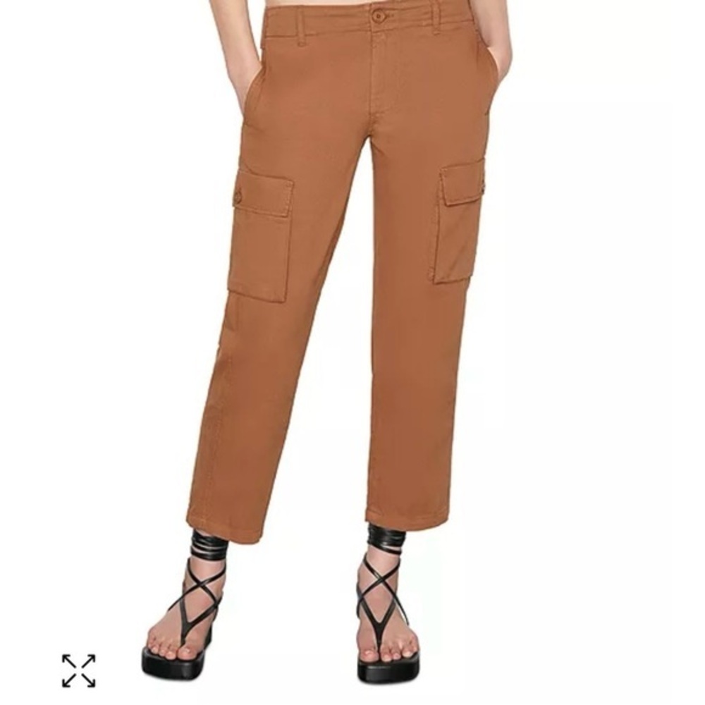 Frame Relaxed Solid Cropped Utility Pant Washed Latte Size 26